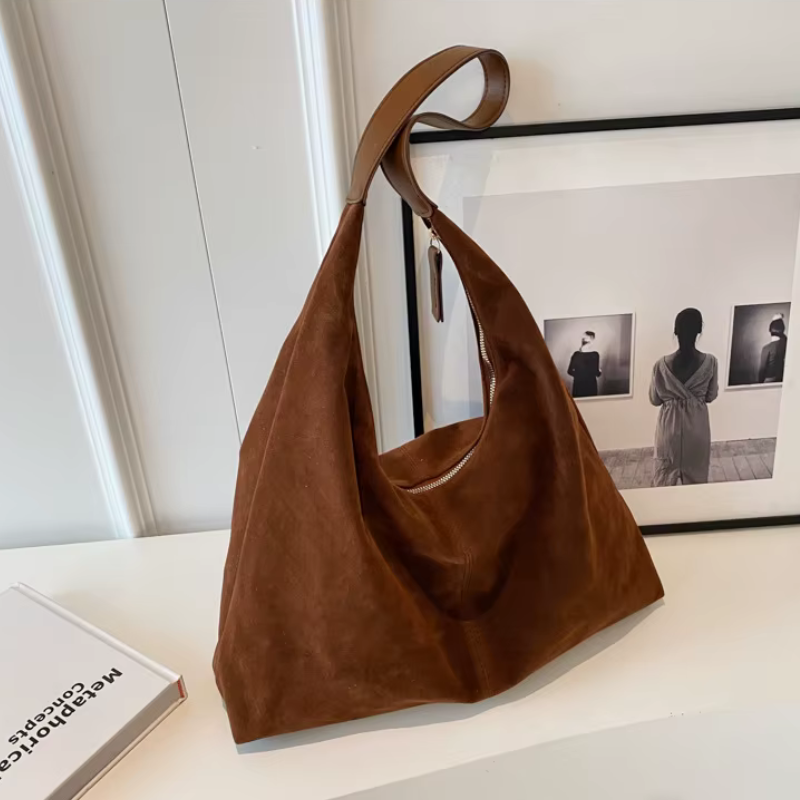 Suede Crescent Bag